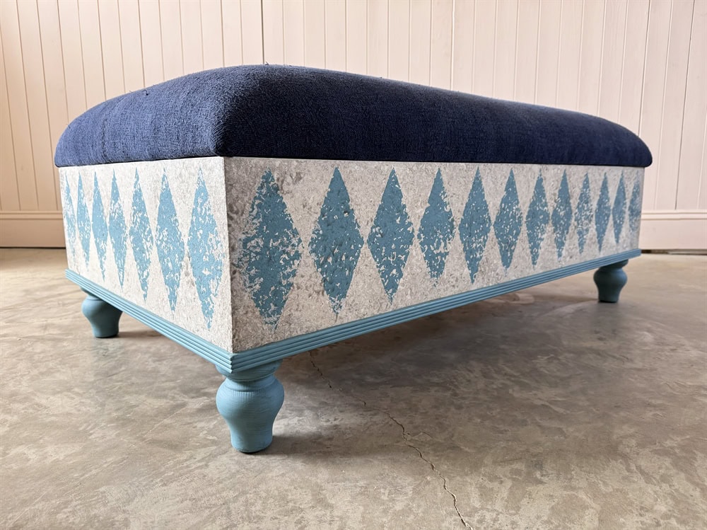 Blue Diamonds Bespoke Ottoman - Image 11