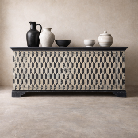 Black & White Chevron Sideboard
