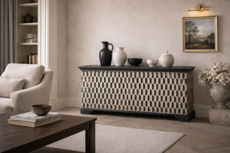 Black & White Chevron Sideboard