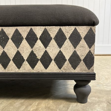 B & W Harlequin Ottoman