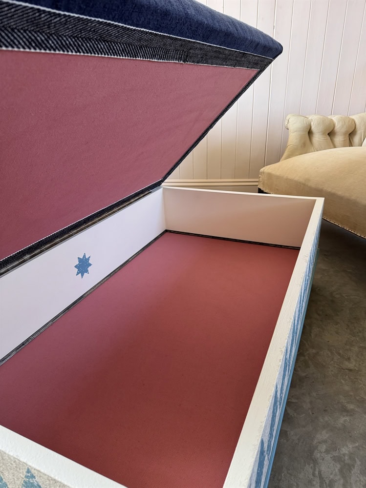 Blue Diamonds Bespoke Ottoman - Image 6