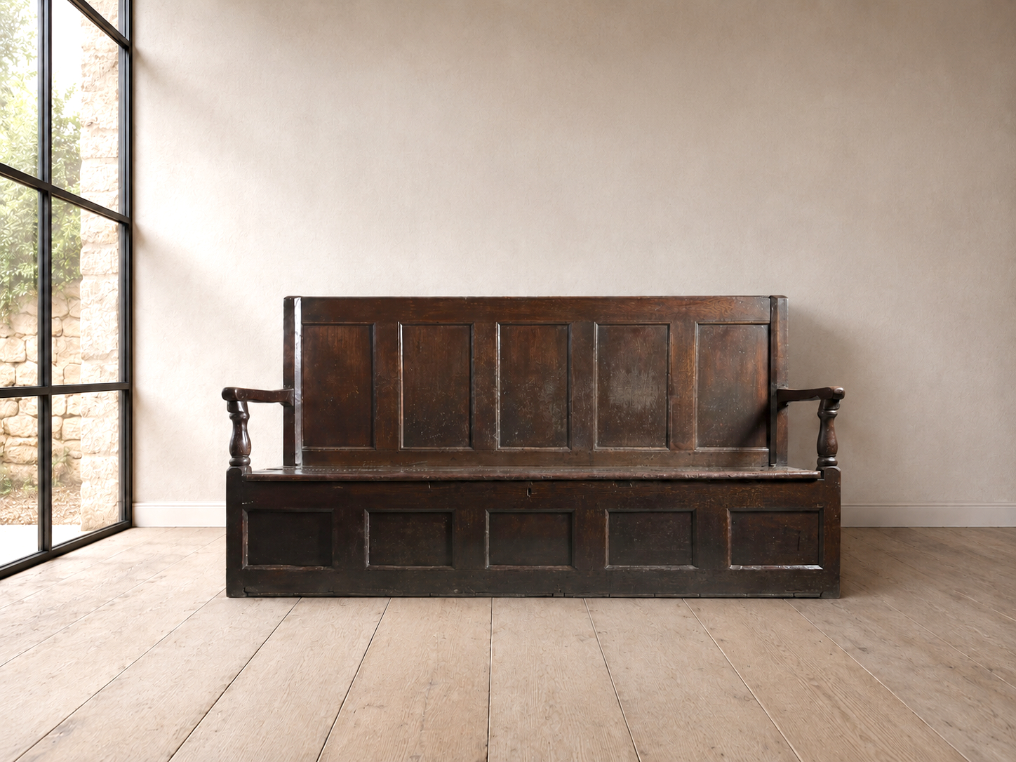 traditional english oak settle