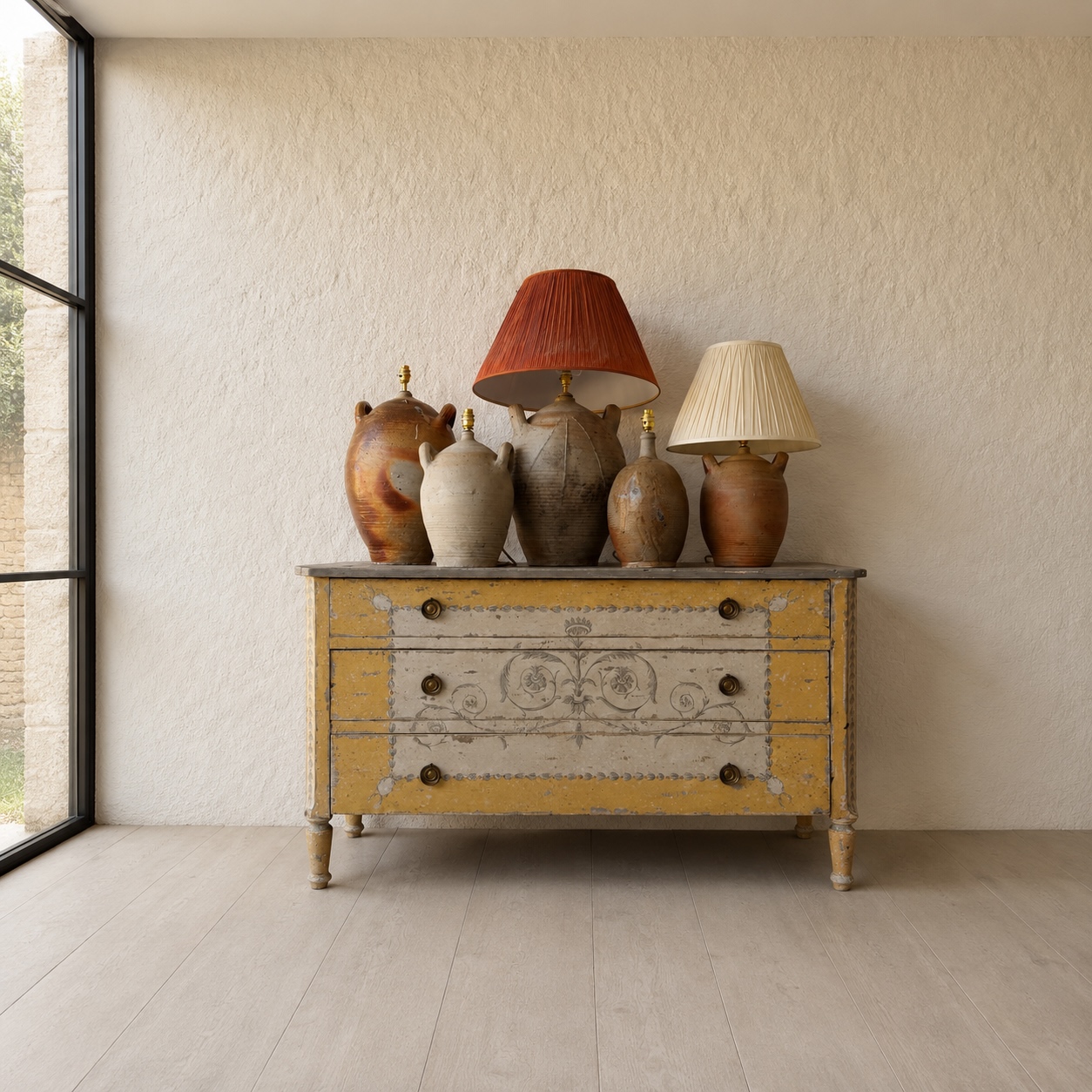 French Stoneware Jar Lamps