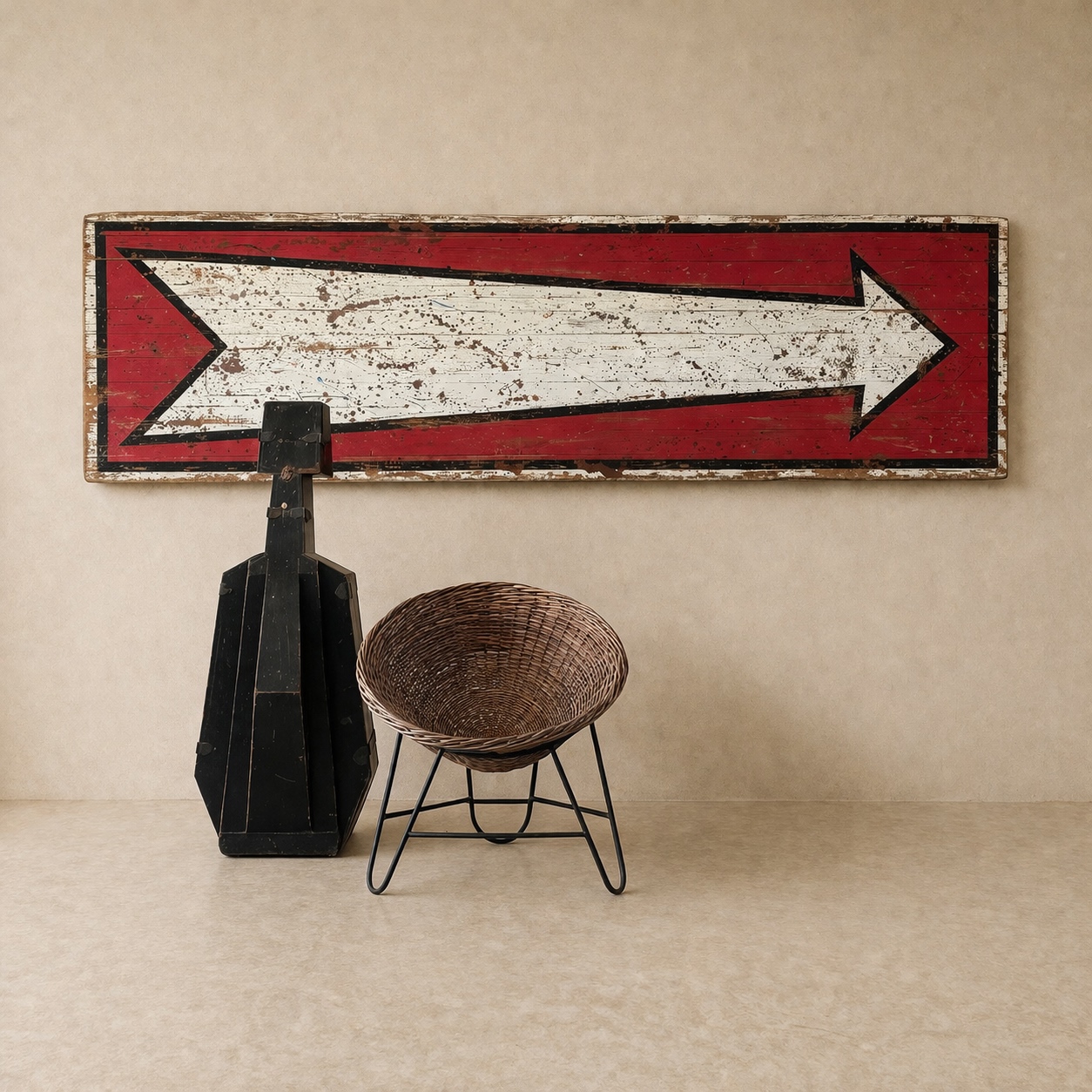 hand painted arrow sign vintage style