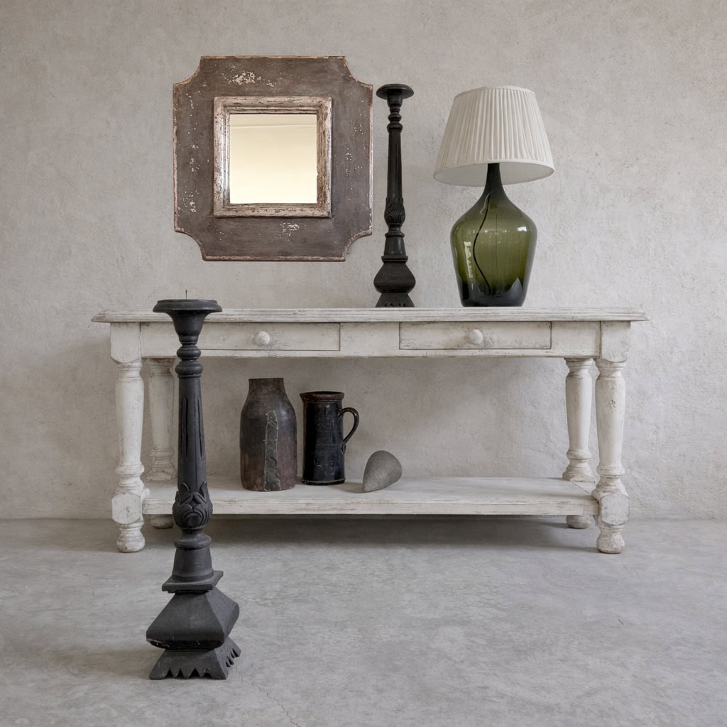 Italian painted mirror crackle finish