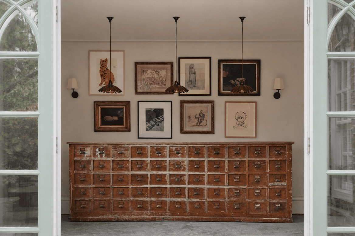 1930's Industrial Bank of Drawers - Image 4