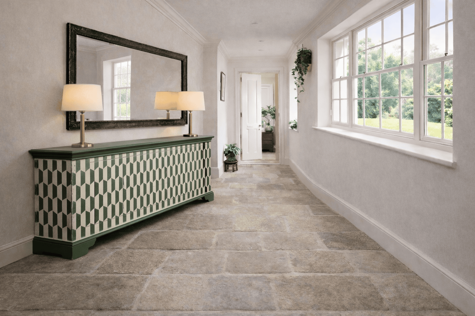 Bespoke Bancha Green Chevron Sideboard - Image 3