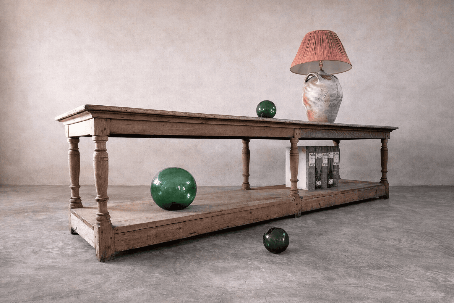 Antique Oak Drapers Table - Image 5