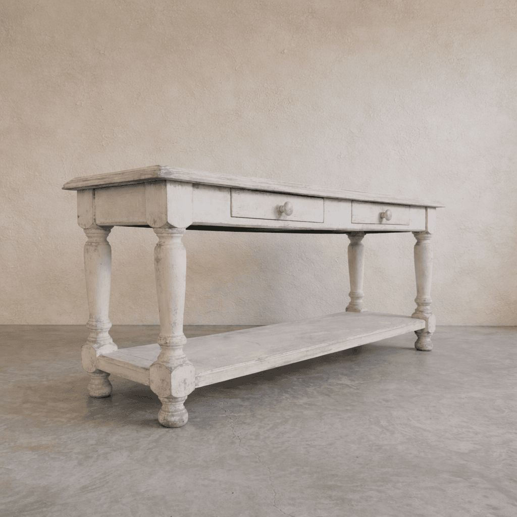 angle shot of white drapers table