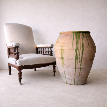 Antique Spanish Olive Pot