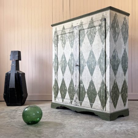 Giant Harlequin Painted Antique Cupboard