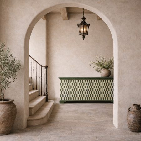 Bespoke Bancha Green Chevron Sideboard