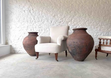 Large 19th Century Portuguese Terracotta Olive Jars