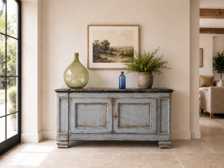 19th Century Italian Painted Blue Sideboard