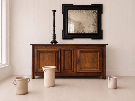 19th Century Italian Black Ripple Mirror