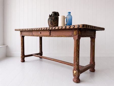 Early 20th Century French Leather Top Table