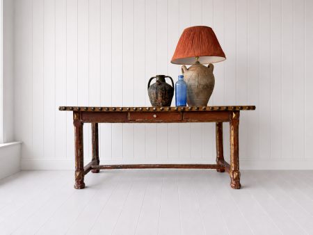 Early 20th Century French Leather Top Table