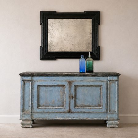 19th Century Italian Black Ripple Mirror
