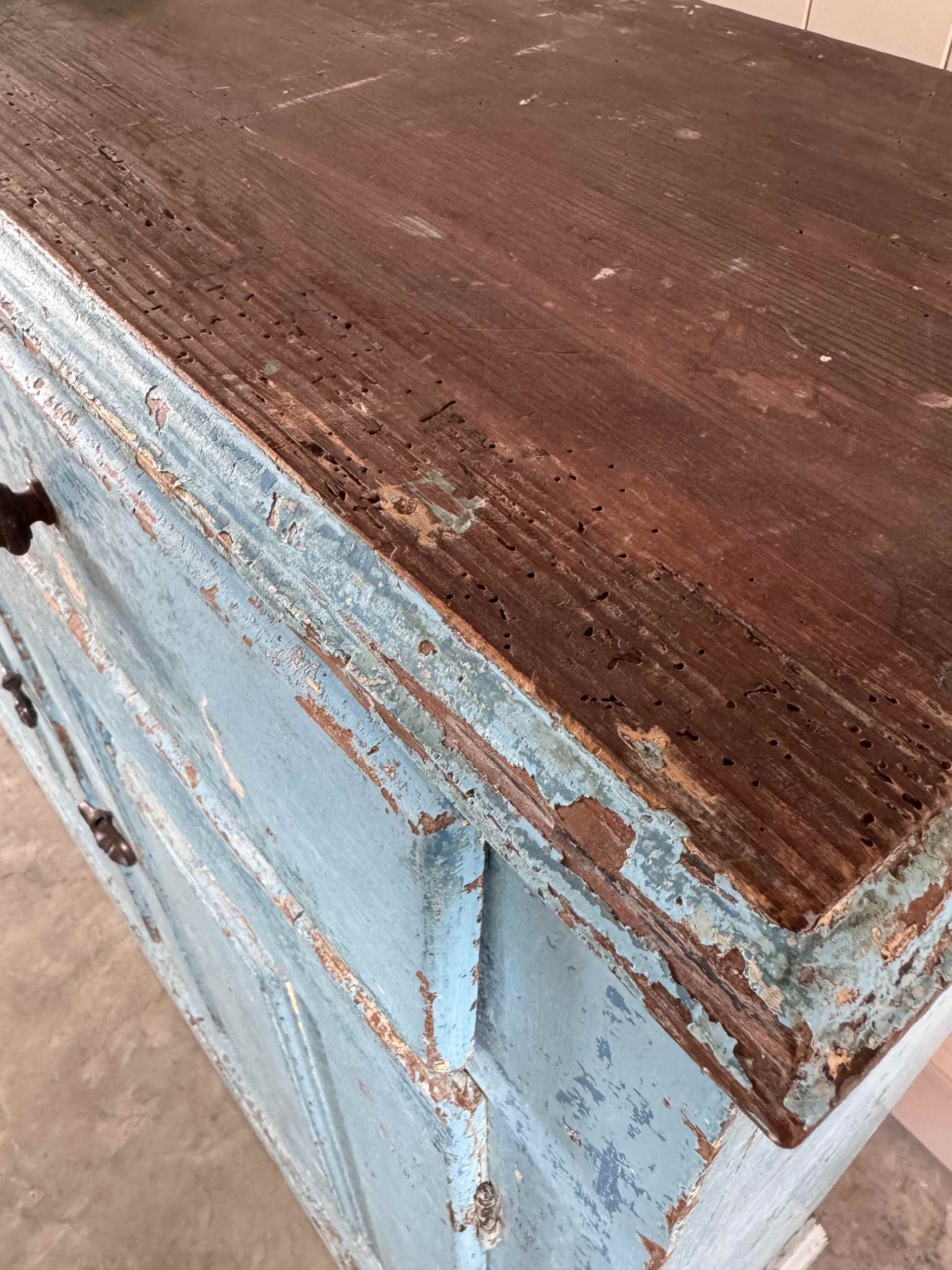 Little French Blue Painted Cupboard - Image 4
