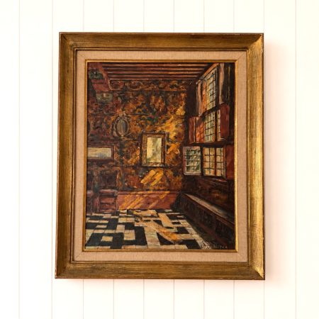 19th Century Style Belgian Interior Painting Depicting the Rubenshuis, Antwerp