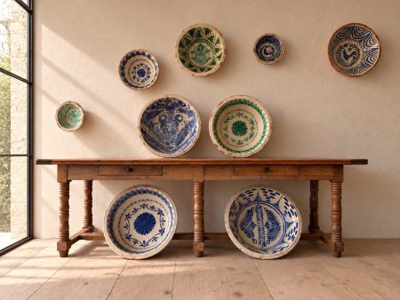 62 cm  Spanish Librillo Bowls 20th Century