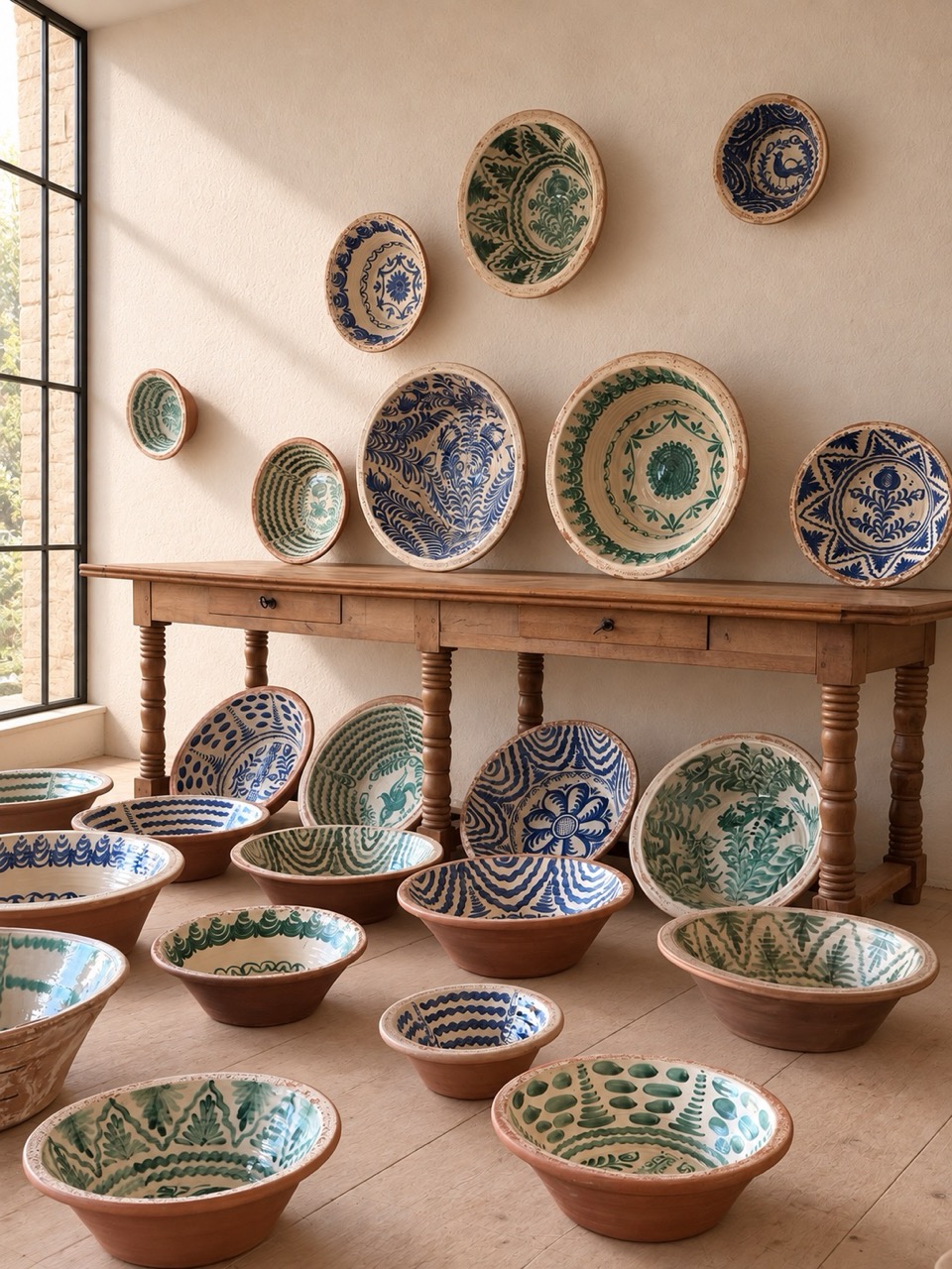 62 cm  Spanish Librillo Bowls 20th Century - Image 5