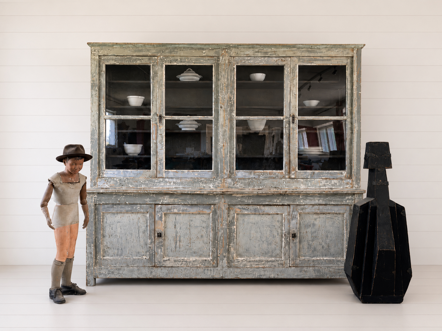 19th century painted french bookcase