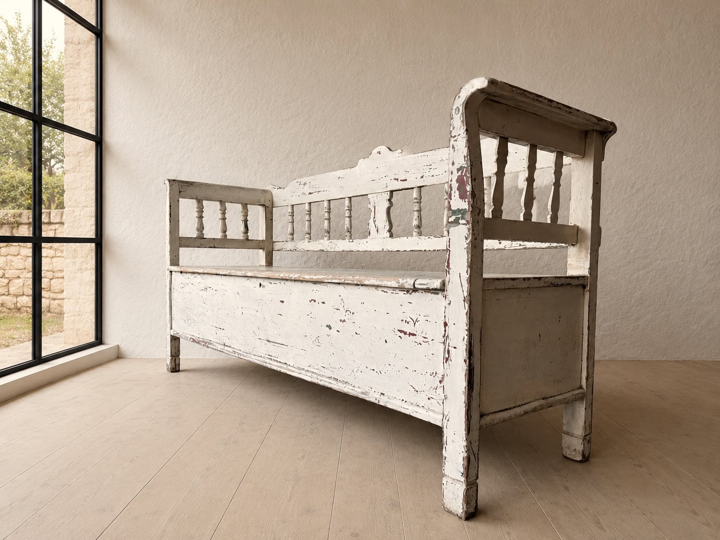 19th Century Swedish Painted Bench - Image 4