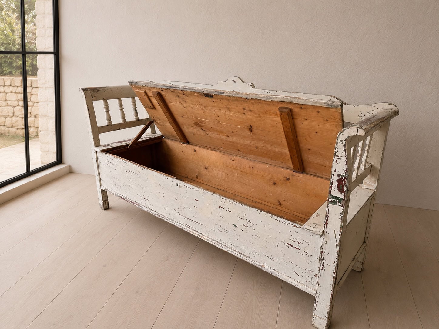 19th Century Swedish Painted Bench - Image 9