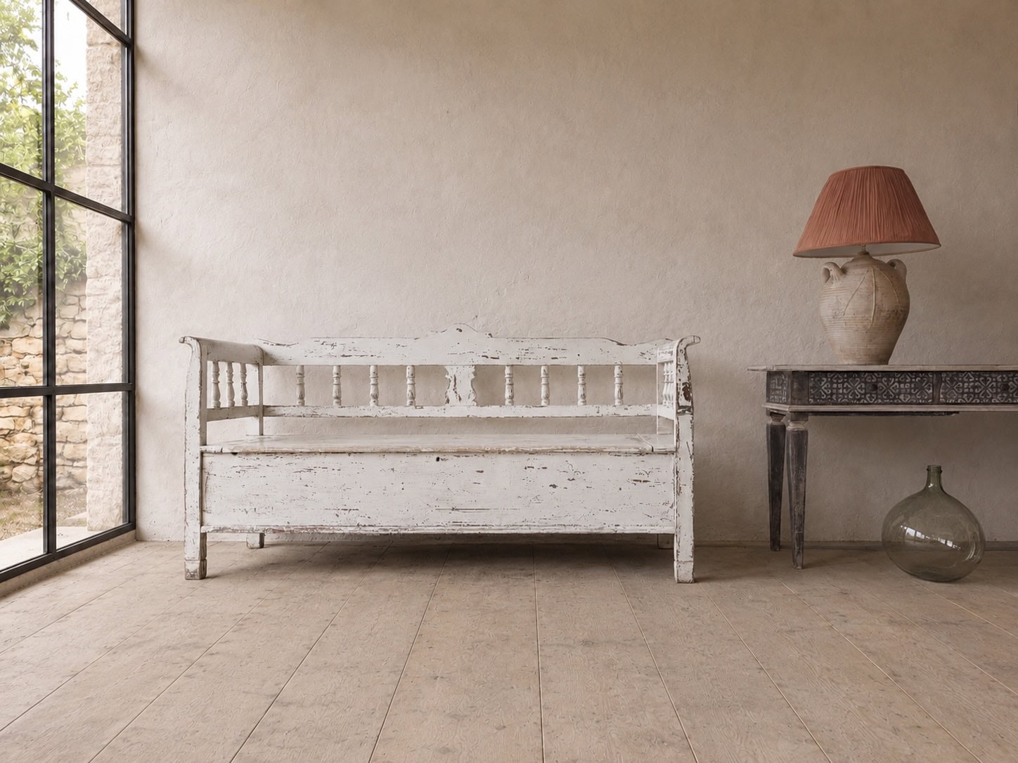 19th Century Swedish Painted Bench - Image 6