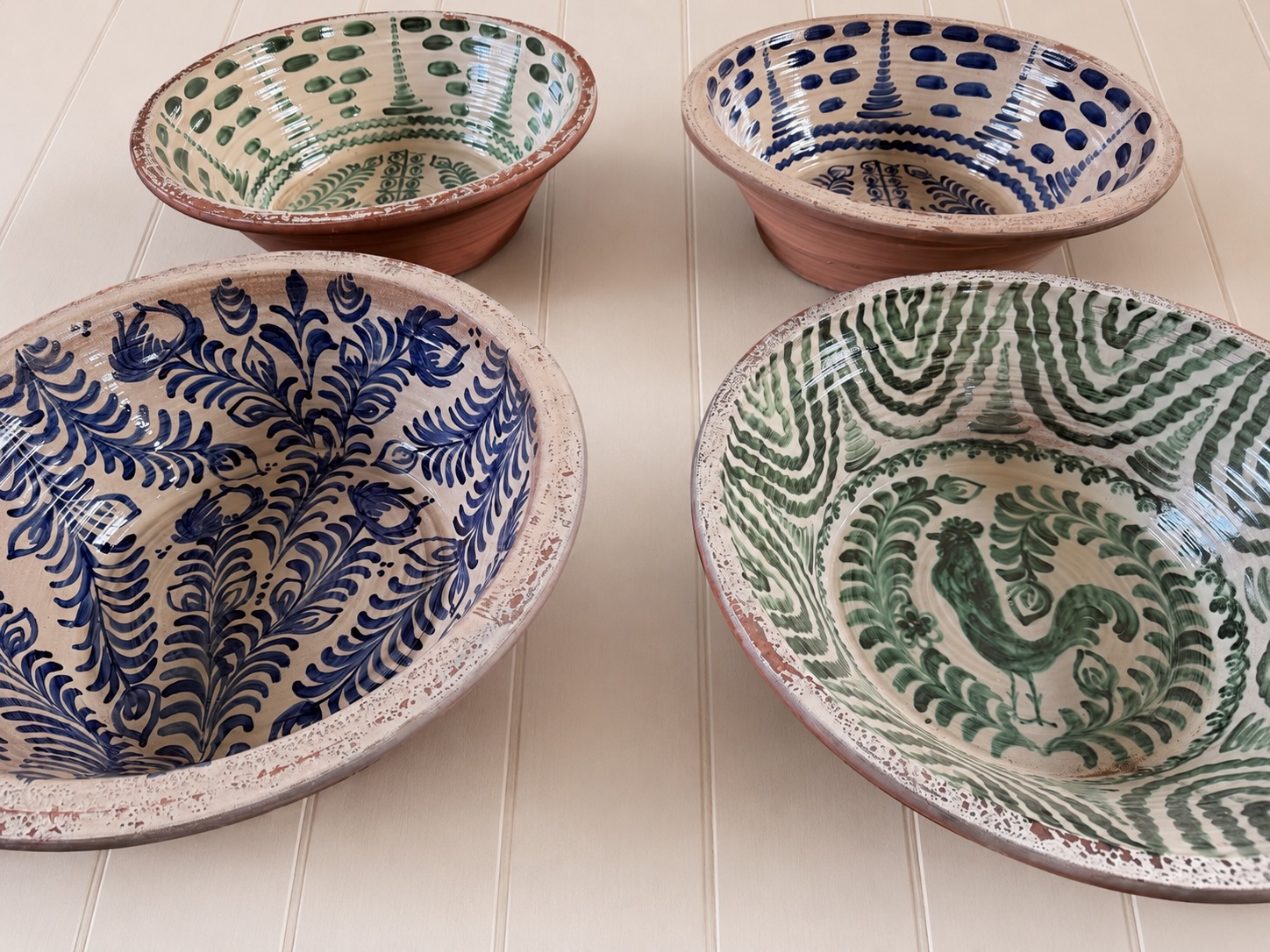 decorative hand painted spanish bowl large