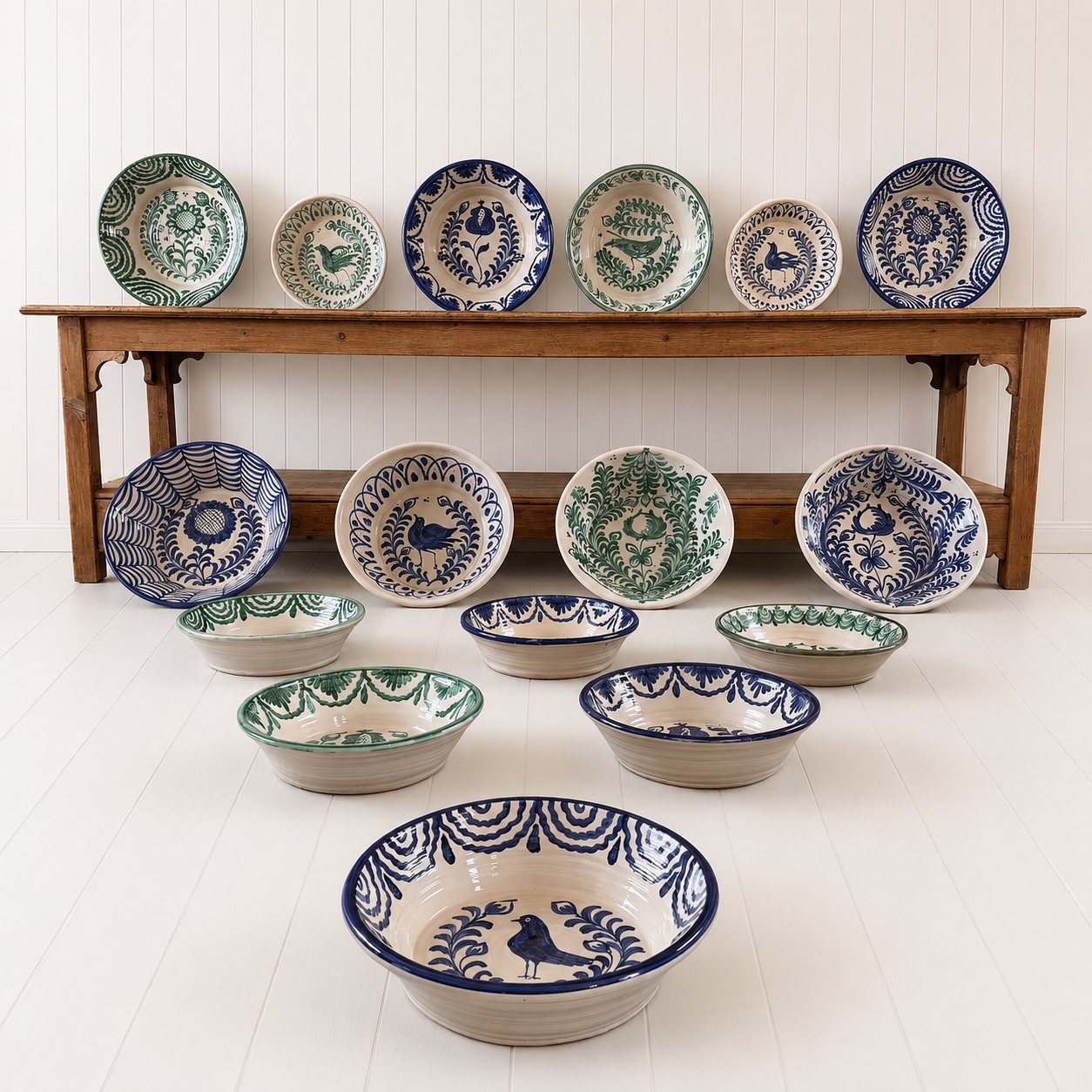 hand painted spanish serving bowls