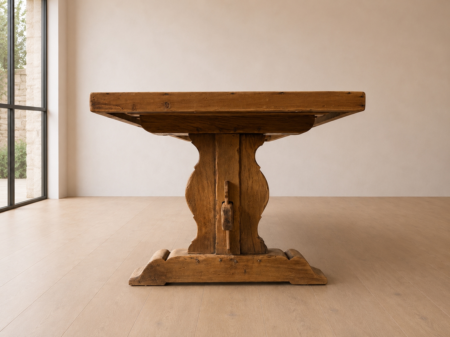 Early 20th-Century French Oak and Pine Farmhouse Table