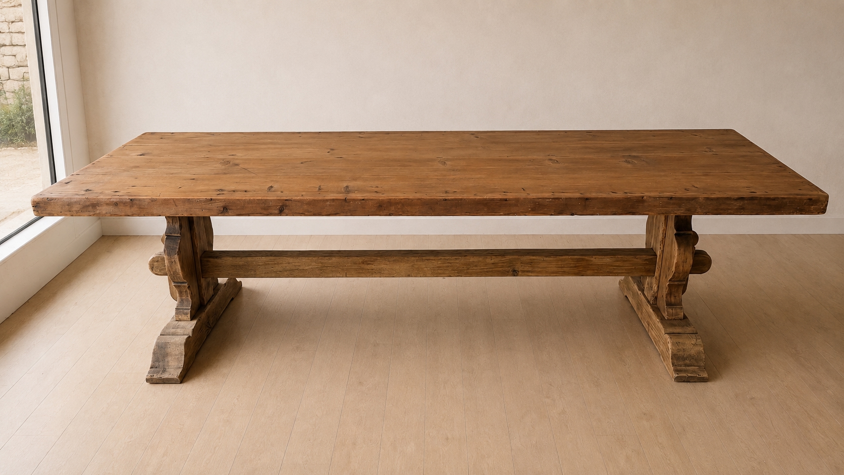 Early 20th-Century French Oak and Pine Farmhouse Table - Image 6