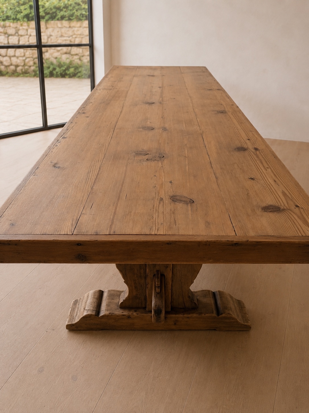 Early 20th-Century French Oak and Pine Farmhouse Table - Image 5