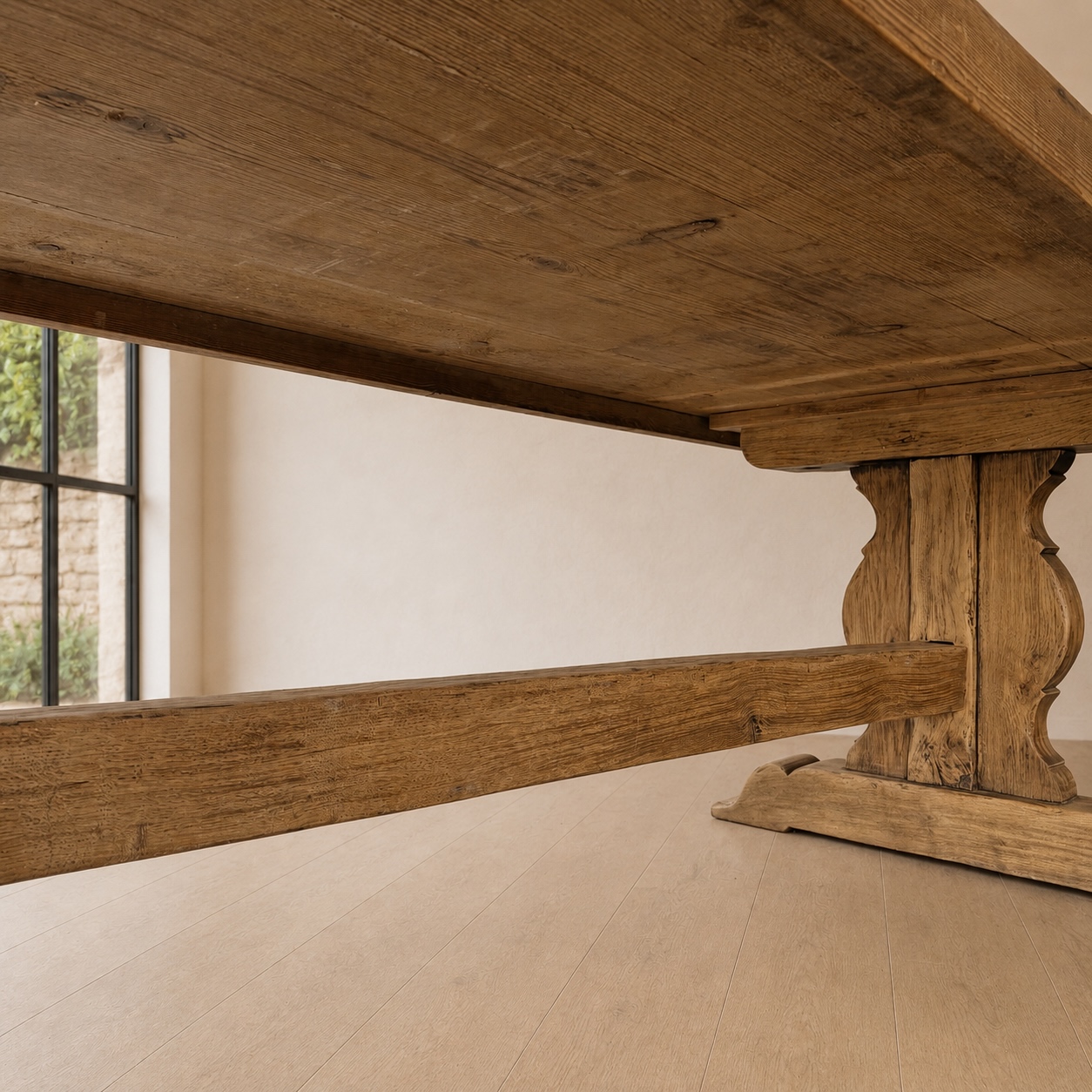 Early 20th-Century French Oak and Pine Farmhouse Table - Image 3