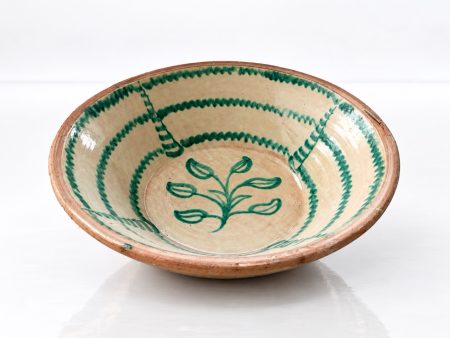 Large 19th Century Spanish Hand-Painted Lebrillo Bowl