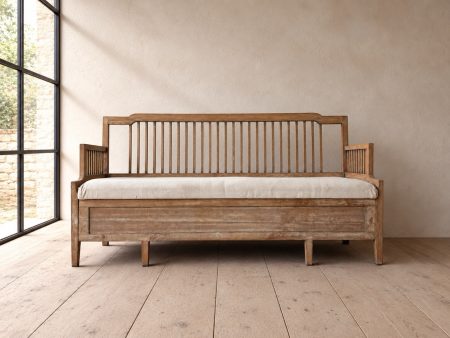 Late 19th Century Swedish Painted Pine Settle Bench