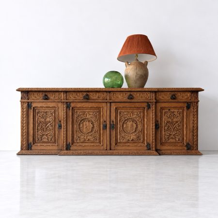 Mid-20th Century French Carved Oak Sideboard