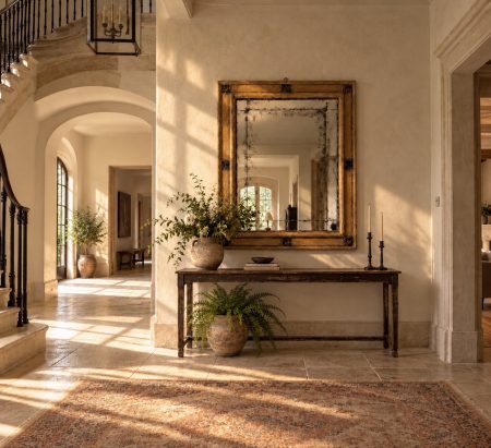 Large Italian Architectural Mirror with Original Painted Frame