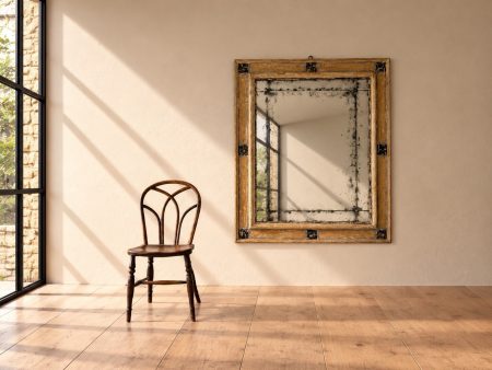 Large Italian Architectural Mirror with Original Painted Frame