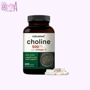 Naturebell Choline Supplements 500mg with Omega 3 Fatty Acids – 240 Capsules