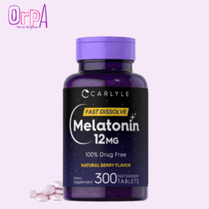 Carlyle Melatonin 12 mg Fast Dissolve 300 Tablets _ Drug Free _ Natural Berry Flavor _ Vegetarian Non-GMO Gluten Free