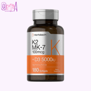 Horbäach Vitamin D3 K2 5000 IU 100mcg MK-7 Complex - 180 Softgels