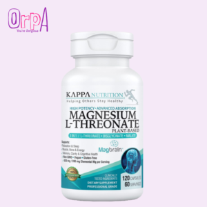 Kappa Nutrition Powered by Magbrain™ Magnesium L-Threonate Plant-Based, 420mg Elemental Magnesium (3 Capsules) from 2,253mg, 120 Vegan Capsules, Brain, Sleep and Muscle Support.