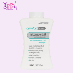Comfort Zone Miconazorb Antifungal Powder, Talc-Free, Miconazole Nitrate 2%, For Treatment Of Athlete's Foot, Jock Itch And Ringworm, 2.5oz