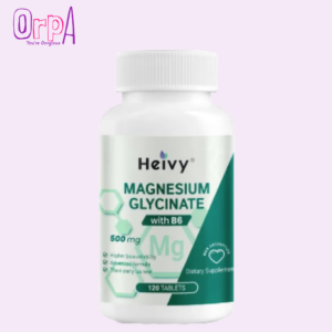 Heivy Magnesium Glycinate 500mg with Vitamin B6, 100% Chelated & Purified Supports Nerve Health, Sleep & Muscle Relaxation, Vegan, Gluten-Free, Made in USA, 120 Tablets