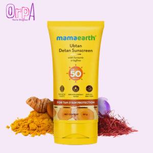 Mamaearth Ubtan Detan Sunscreen with Turmeric & Saffron SPF 50 & PA++++ – 50 g