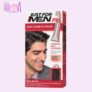 Just For Men Easy Comb-In Color Mens Hair Dye - Real Black, A-55, Pack of 1