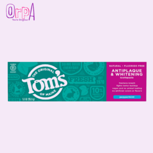 Tom's of Maine Fluoride-Free Antiplaque & Whitening Natural Toothpaste, Peppermint, 5.5 oz. (Pack of 1)